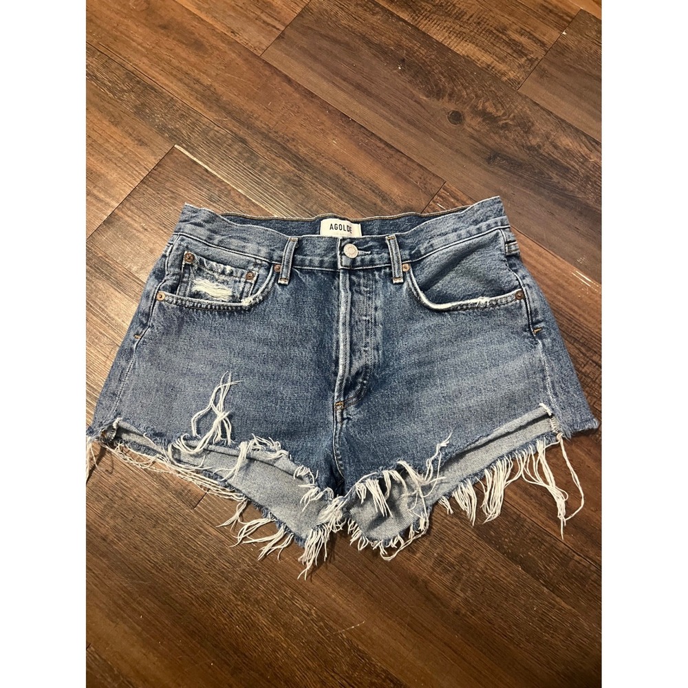Womens Agolde Parker Vintage Cut Off Denim Shorts Rocksteady Distressed 27"